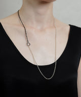 【ISOLATION / アイソレーション】silver925 Unisex Combination Long Necklace S(63cm) / ILN-0139B (SILVER×BLACK)