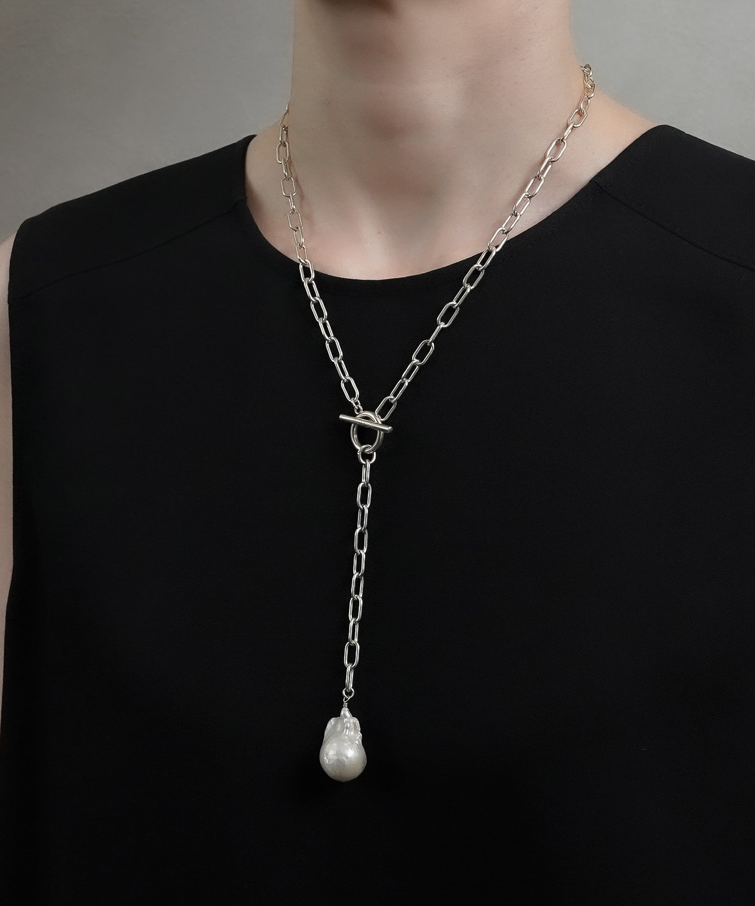 【ISOLATION / アイソレーション】Baroque Pearl Lariat Necklace (44cm) / ISN-0127