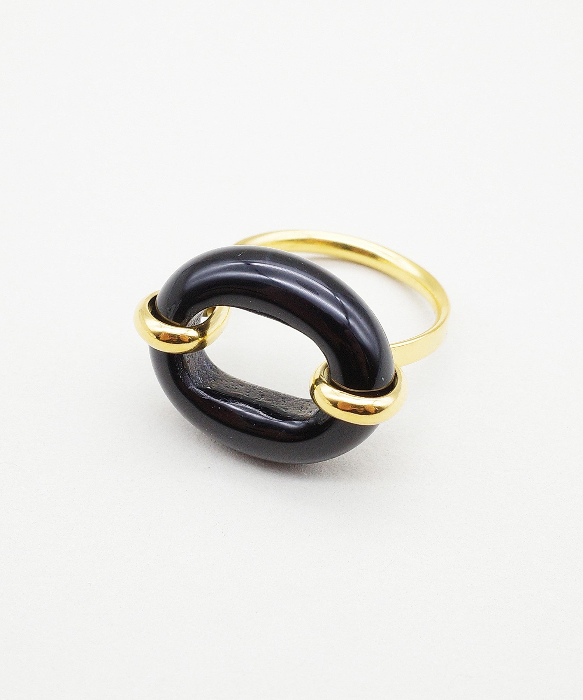 【CLED / クレッド】IN THE LOOP Ring / リング / 14K Gold Filled×Black Basalt