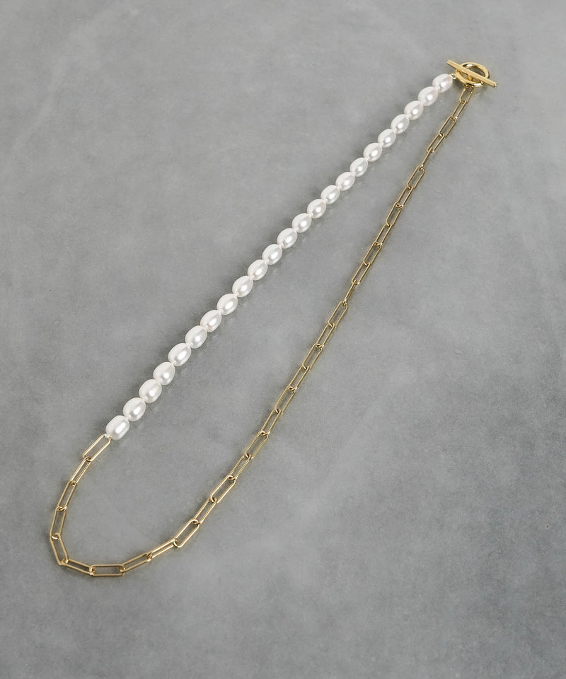 【ISOLATION / アイソレーション】〈UNISEX〉Baroque Pearl Chain Necklace (56cm) / ISN-0122