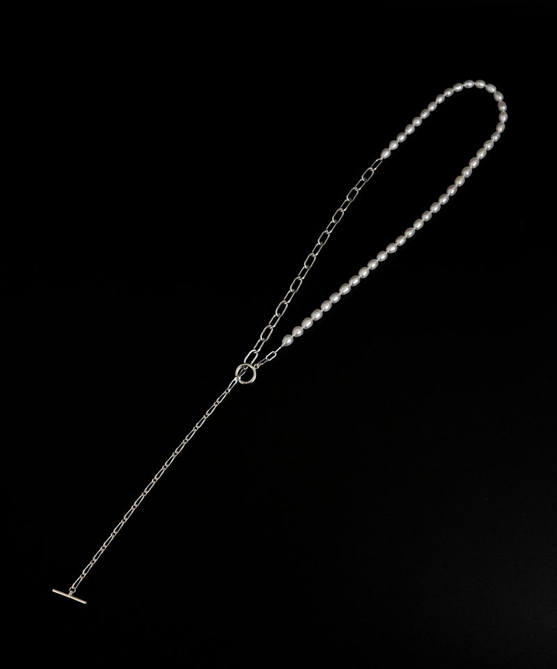【ISOLATION / アイソレーション】〈UNISEX〉Baroque Pearl Mix Chain Necklace (80cm) / ISN-0123