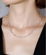 【ISOLATION / アイソレーション】silver925 Oval Chain Necklace SILVER×GOLD  (40cm) / ILN-0127