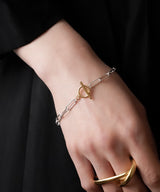 【ISOLATION / アイソレーション】Silver925  Rectangle Chain Bracelet　SILVER×GOLD (17cm,19cm) / ILB-0129SG