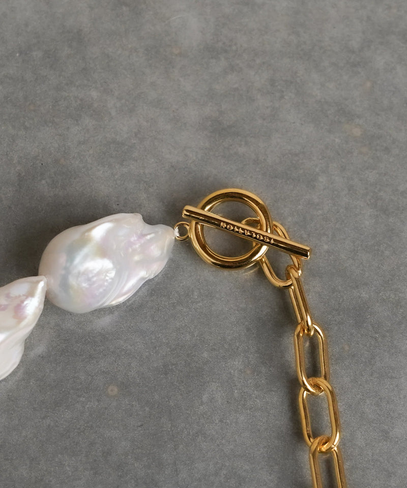 【ISOLATION / アイソレーション】 Baroque Pearl Chain Necklace (42cm) / ISN-0124G
