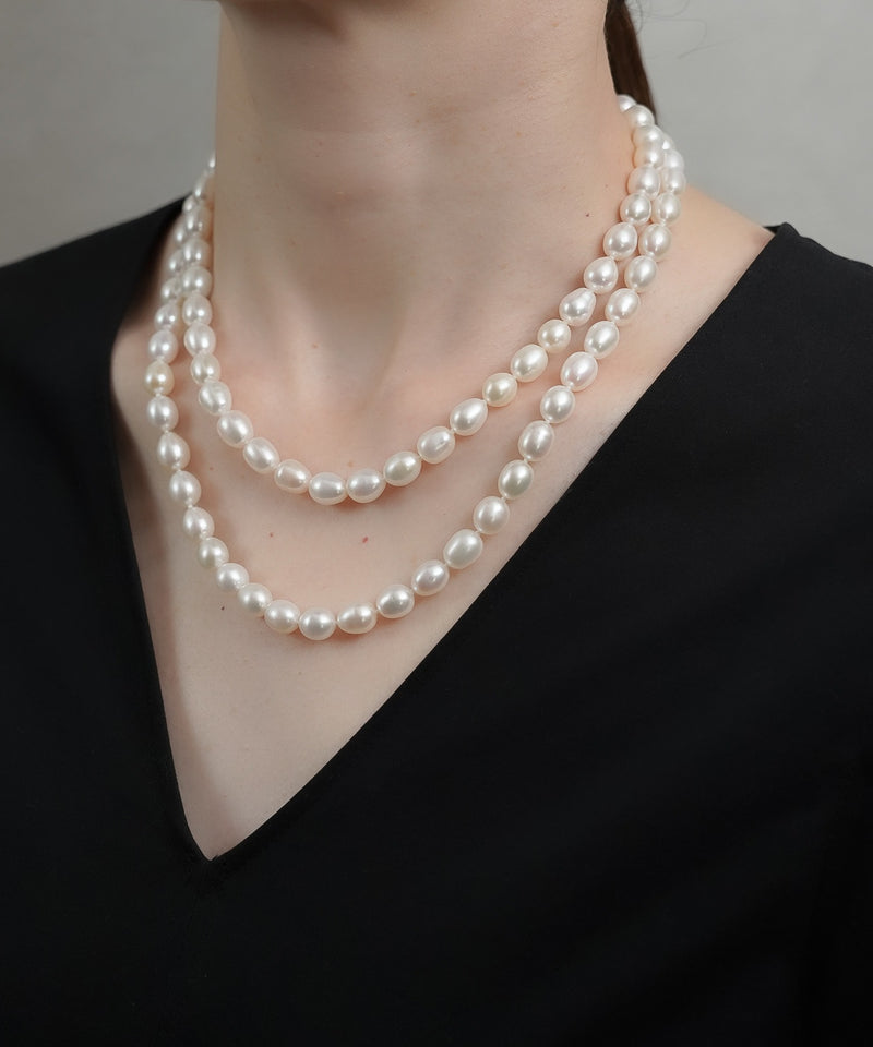 【ISOLATION / アイソレーション】Baroque Pearl Long Necklace /WHITE×GOLD_80cm/  ISN-0137G