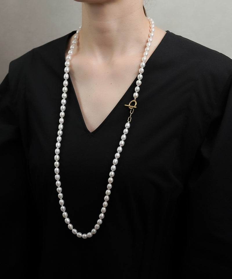 【ISOLATION / アイソレーション】Baroque Pearl Long Necklace /WHITE×GOLD_80cm/  ISN-0137G
