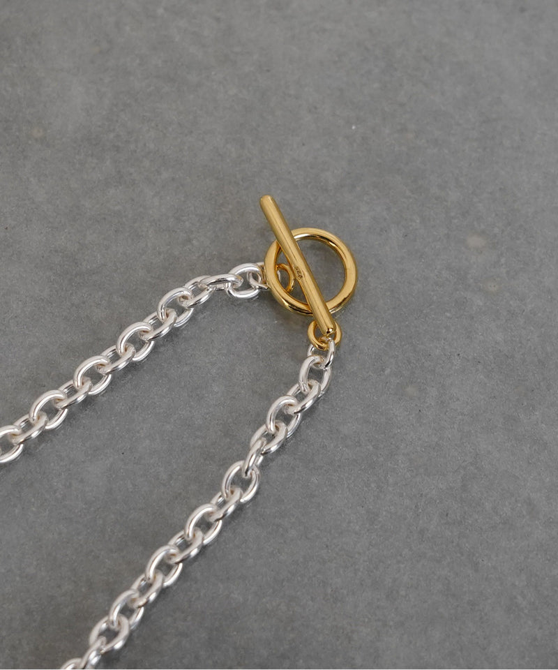 【ISOLATION / アイソレーション】Silver925 Oval Chain Necklace M SILVER×GOLD(50cm)/ ILN-0162SG