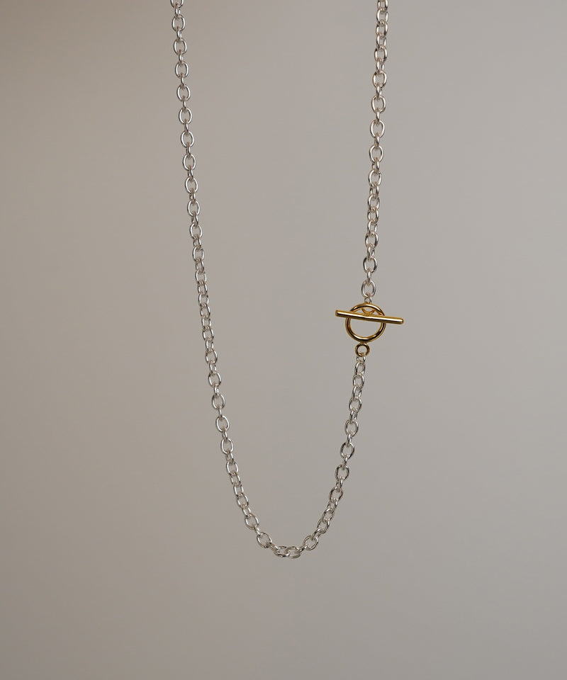 【ISOLATION / アイソレーション】Silver925 Oval Chain Necklace M SILVER×GOLD(50cm)/ ILN-0162SG