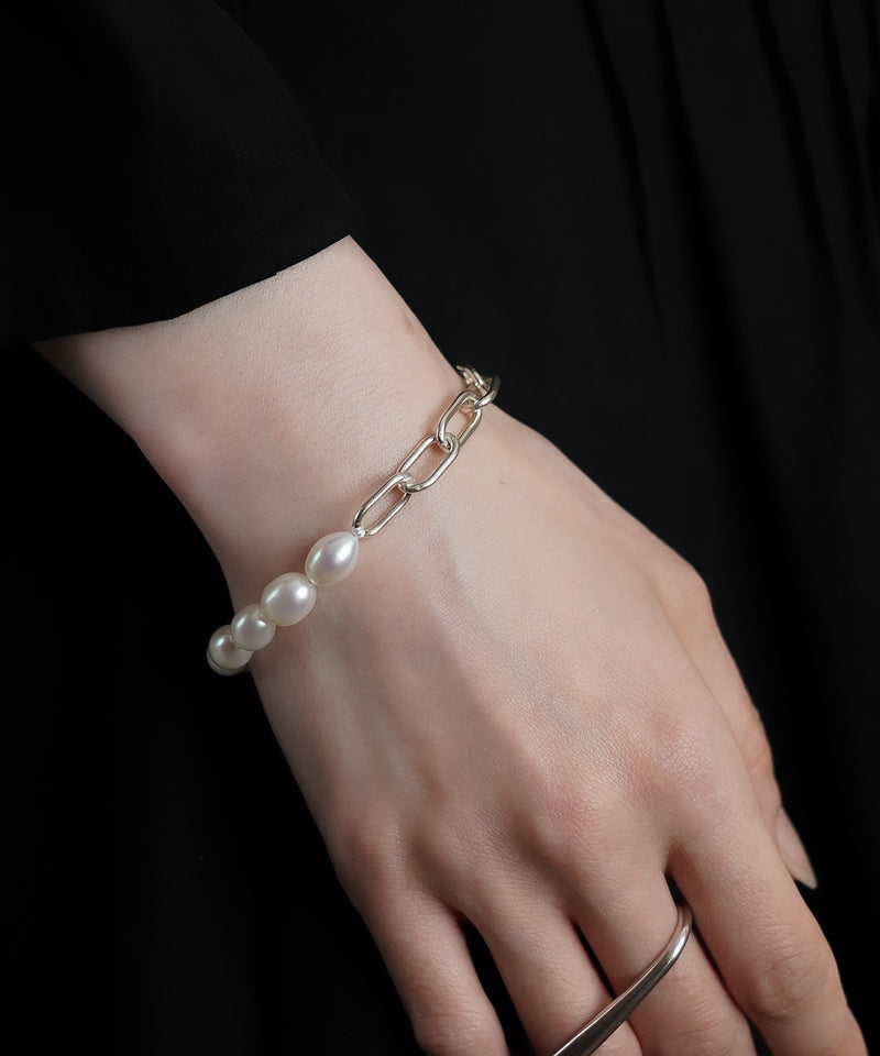 【ISOLATION / アイソレーション】 Baroque Pearl Chain Bracelet / ISB-0119