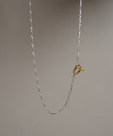 【ISOLATION / アイソレーション】Silver925 Figaro Chain Necklace(SILVER×GOLD_45cm) / ISN-0141SG