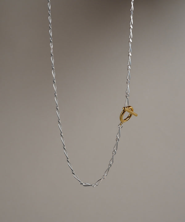 【ISOLATION / アイソレーション】Silver925 Figaro Chain Necklace(SILVER×GOLD_45cm) / ISN-0141SG