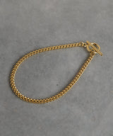 【ISOLATION / アイソレーション】Silver925  Curve Chain Bracelet (17cm) / ILB-0127G