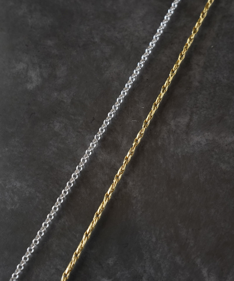 【ISOLATION / アイソレーション】SV925 Unisex Combination Long Necklace M (65cm) / ISN-0132 (SILVER×GOLD)