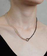 【ISOLATION / アイソレーション】silver925 Unisex Combination Long Necklace S(63cm) / ILN-0139B (SILVER×BLACK)