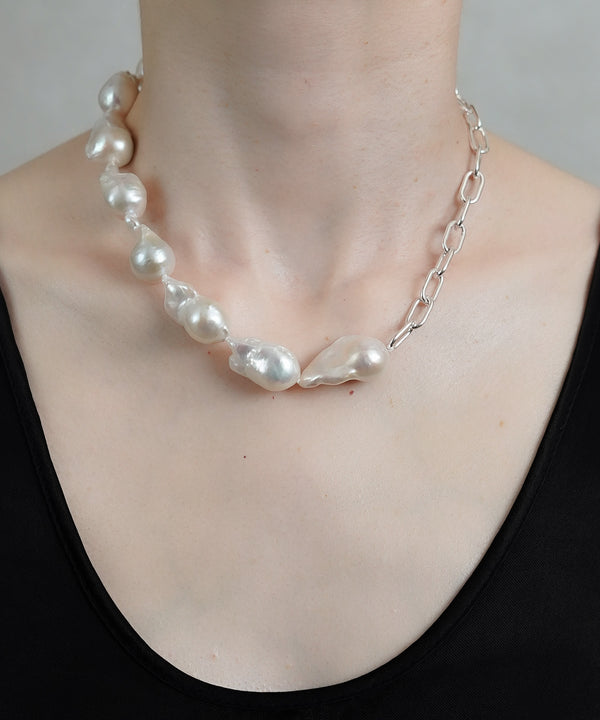 【ISOLATION / アイソレーション】 Baroque Pearl Chain Necklace (42cm) / ISN-0124SV
