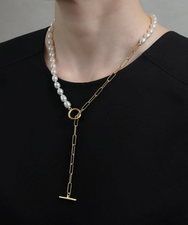 【ISOLATION / アイソレーション】〈UNISEX〉Baroque Pearl Chain Necklace (53cm) / ISN-0121