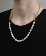 【ISOLATION / アイソレーション】〈UNISEX〉Baroque Pearl Chain Choker (50cm) / ISN-0125G