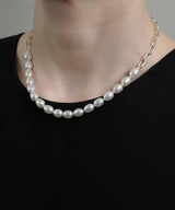 【ISOLATION / アイソレーション】〈UNISEX〉Baroque Pearl Chain Choker (39cm) / ISN-0125
