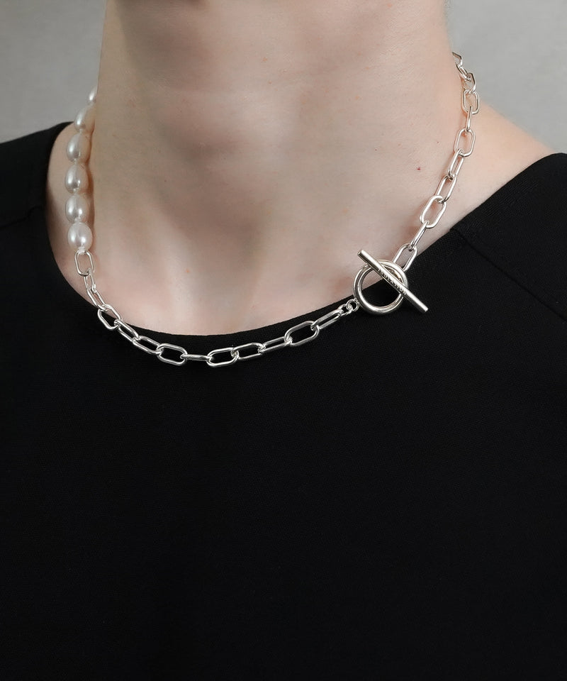 【ISOLATION / アイソレーション】〈UNISEX〉Baroque Pearl Chain Choker (39cm) / ISN-0125