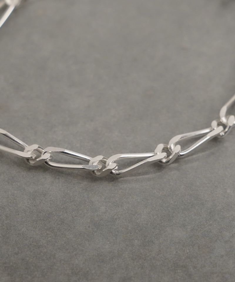 【ISOLATION / アイソレーション】Silver925  Figaro Chain Bracelet  SILVER×GOLD(16.5cm,18.5cm) / ILB-0128SG