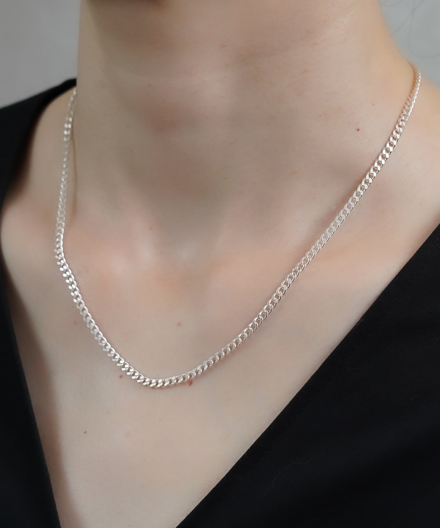 ISOLATION / アイソレーション】Silver925 Curve Chain Necklace (40cm
