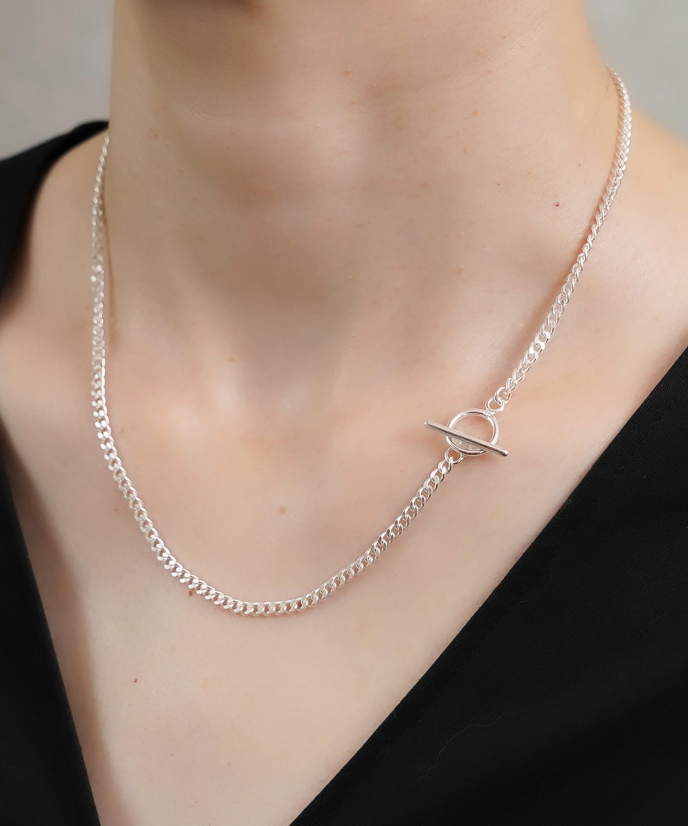 ISOLATION / アイソレーション】Silver925 Curve Chain Necklace (40cm