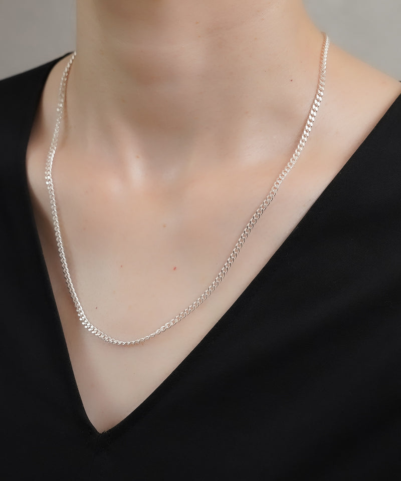【ISOLATION / アイソレーション】Silver925  Curve Chain Necklace (40cm,50cm) / ILN-0155