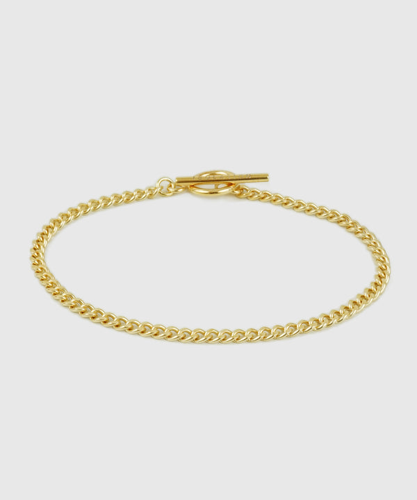 【ISOLATION / アイソレーション】Silver925  Curve Chain Bracelet (17cm) / ILB-0127G