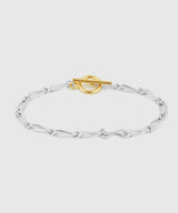 【ISOLATION / アイソレーション】Silver925  Figaro Chain Bracelet  SILVER×GOLD(16.5cm,18.5cm) / ILB-0128SG