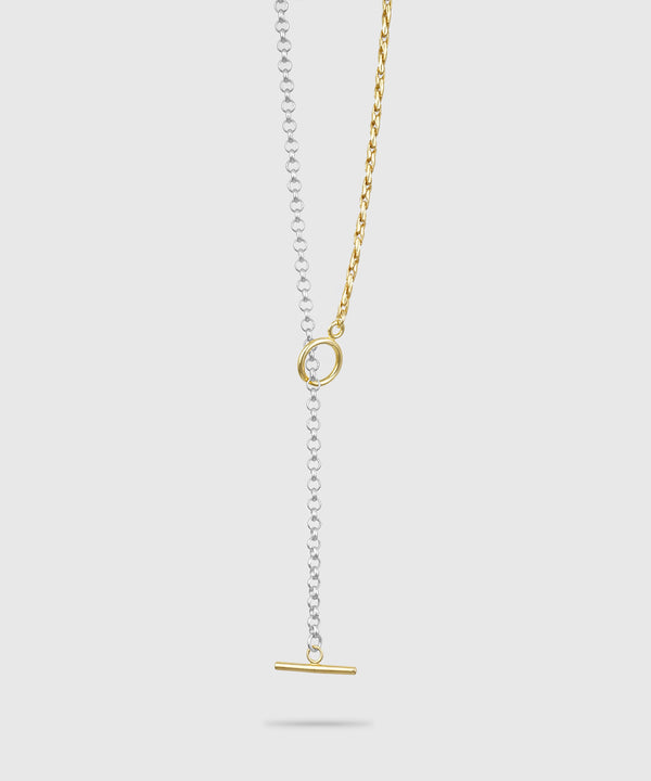 【ISOLATION / アイソレーション】silver925 Unisex Combination Long Necklace  (63cm) / ILN-0139 (SILVER×GOLD)