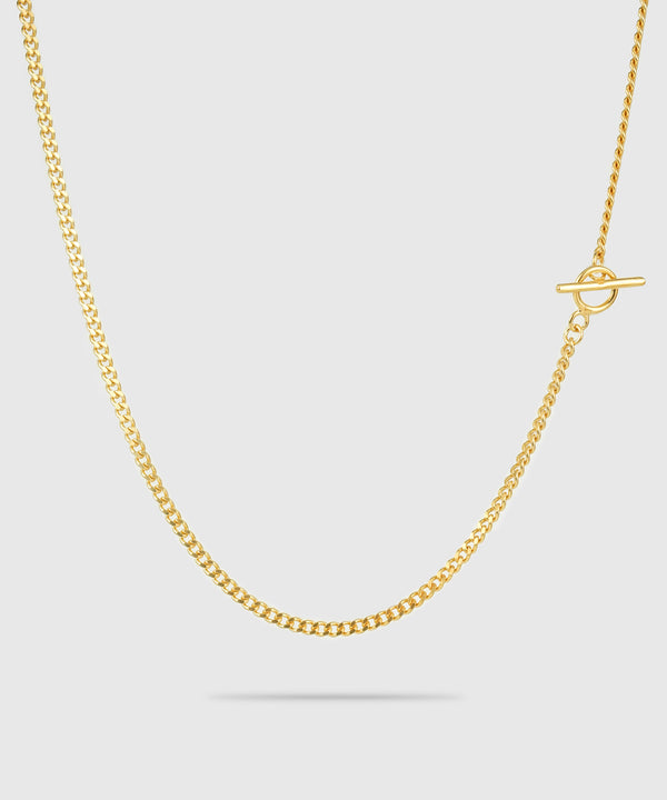 【ISOLATION / アイソレーション】Silver925 Curve Chain Necklace（40cm) (K18gp) /ILN-0155G