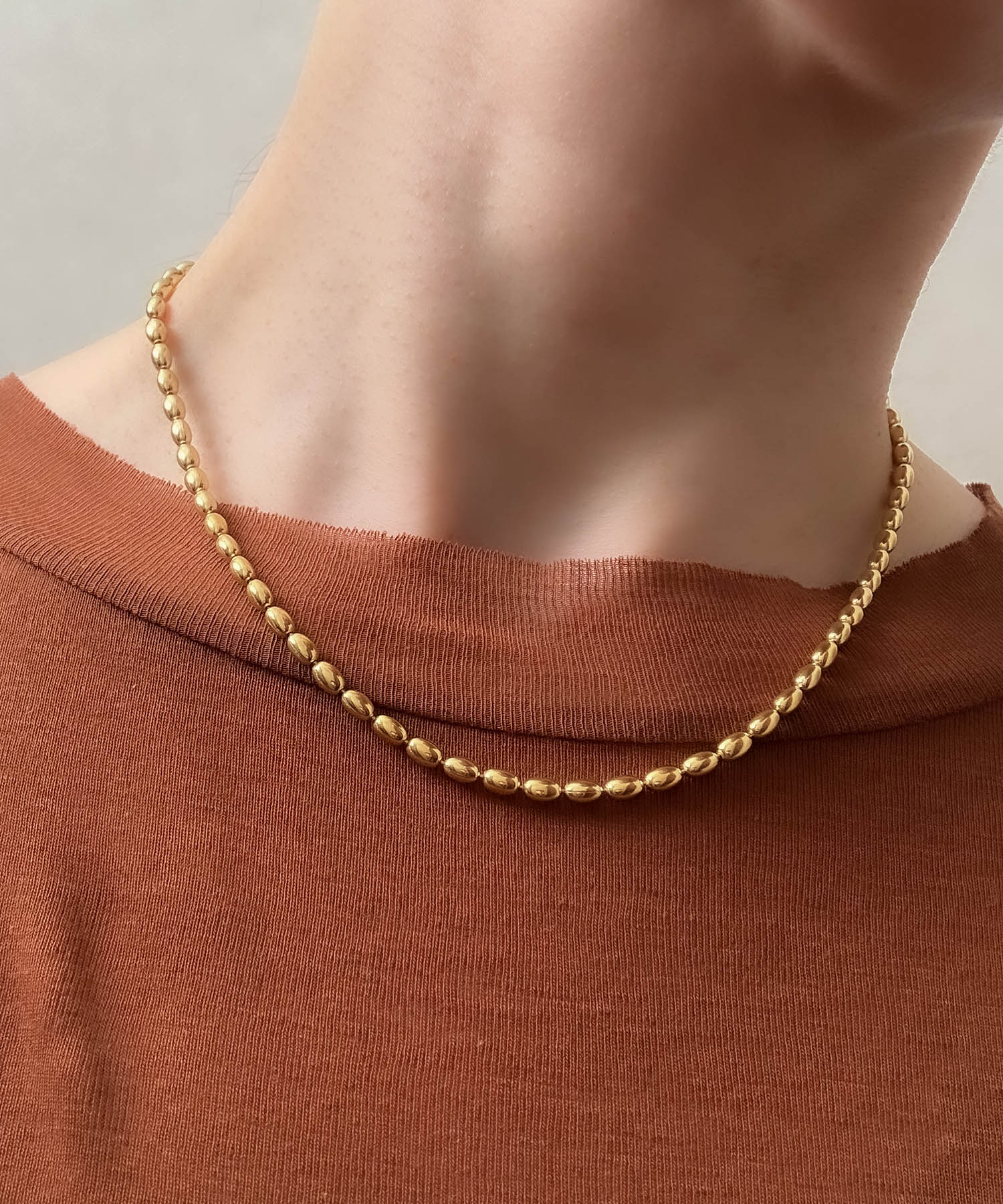 【ISOLATION / アイソレーション】Silver925 Oval Ball Chain Necklace (40cm) / ILN ...