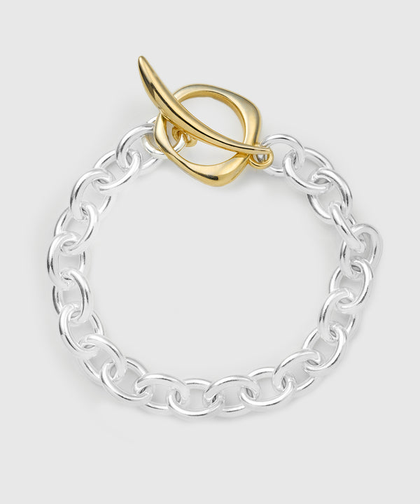 【ISOLATION / アイソレーション】Sculpture Bracelet(18cm) /ISB-0304(SILVER×GOLD)