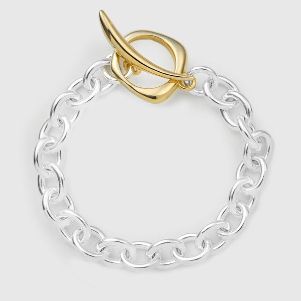 ISOLATION 】Sculpture Bracelet(18cm) /ISB-0304(SILVER×GOLD