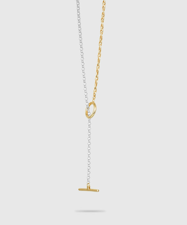 【ISOLATION / アイソレーション】SV925 Unisex Combination Long Necklace  (65cm) / ISN-0132 (SILVER×GOLD)