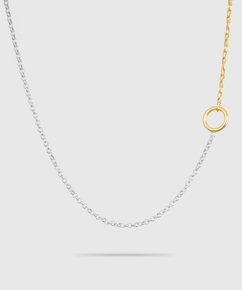 【ISOLATION / アイソレーション】SV925 Unisex Combination Long Necklace  (65cm) / ISN-0132 (SILVER×GOLD)