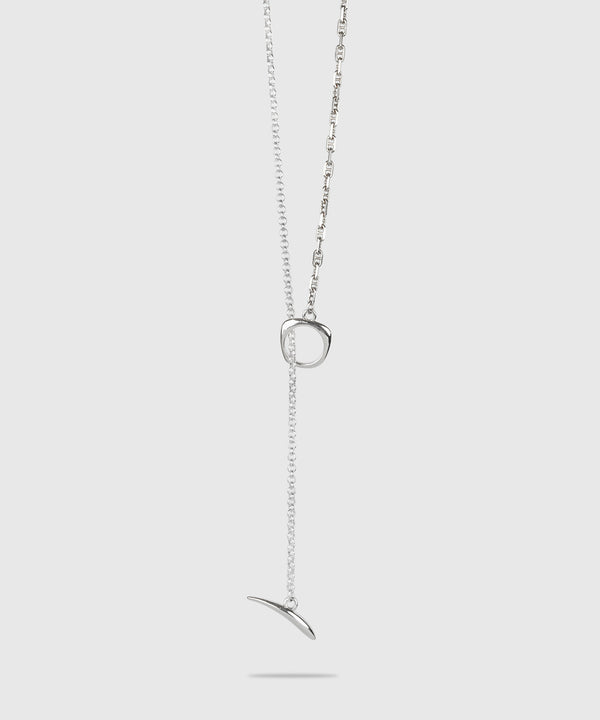 【ISOLATION / アイソレーション】Combination Sculpture Long Necklace(70cm) / ISN-0306 (SILVER)