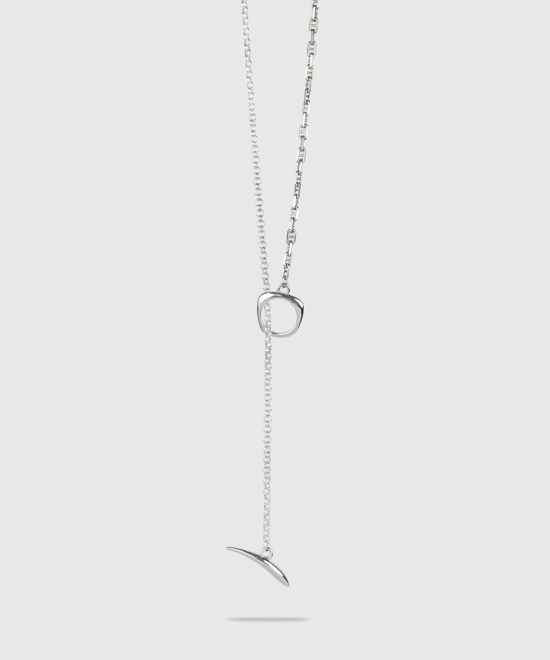 【ISOLATION / アイソレーション】Combination Sculpture Long Necklace(70cm) / ISN-0306 (SILVER)
