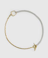 【ISOLATION / アイソレーション】Combination Sculpture Long Necklace(70cm) / ISN-0306 (SILVER×GOLD)