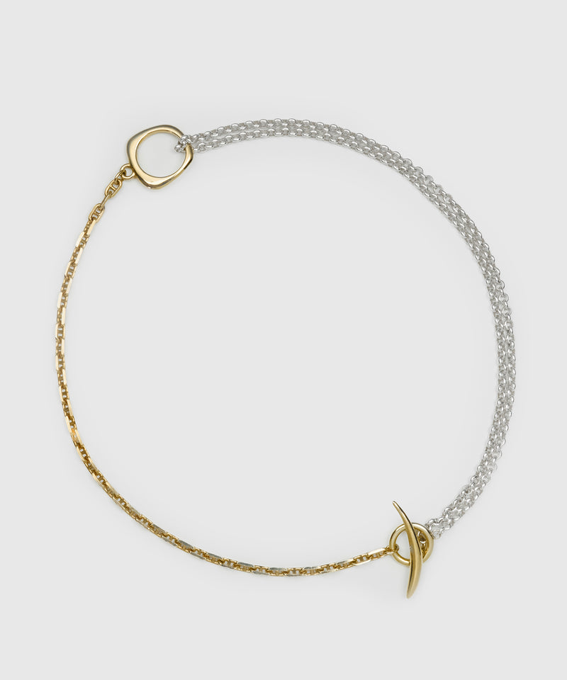 【ISOLATION / アイソレーション】Combination Sculpture Long Necklace(70cm) / ISN-0306 (SILVER×GOLD)