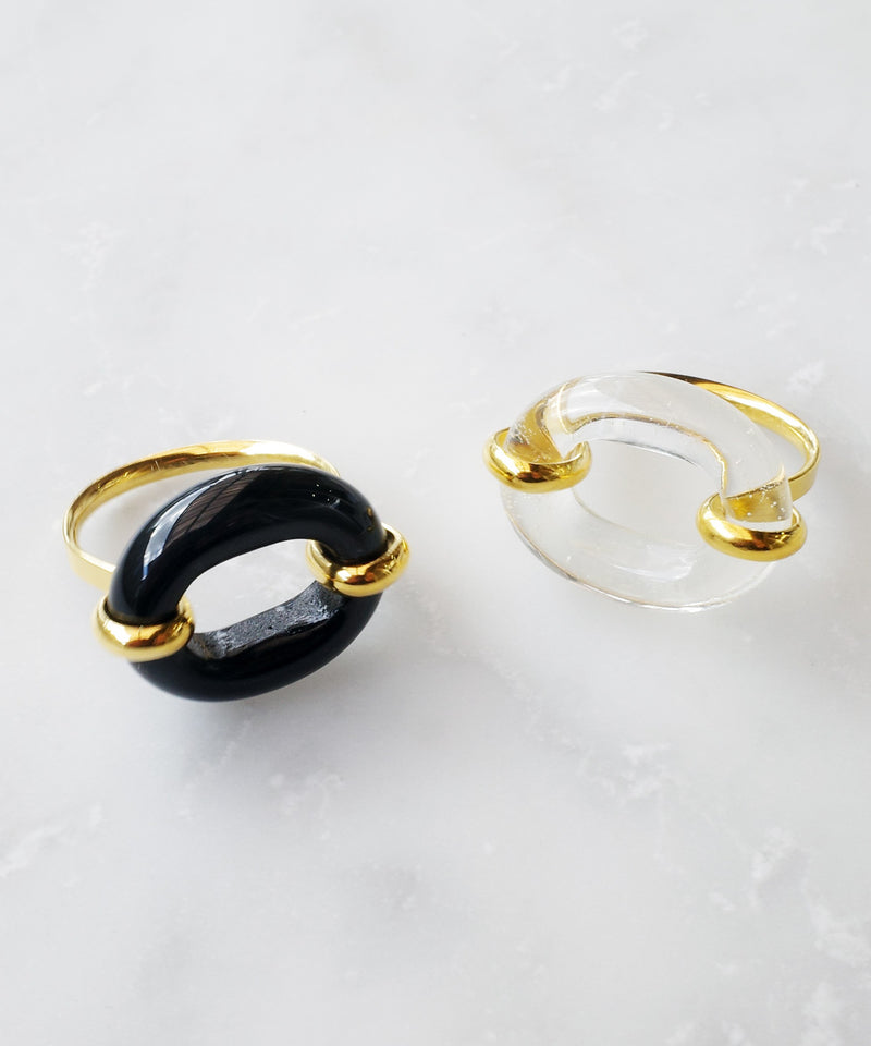 【CLED / クレッド】IN THE LOOP Ring / リング / 14K Gold Filled×Clear Air