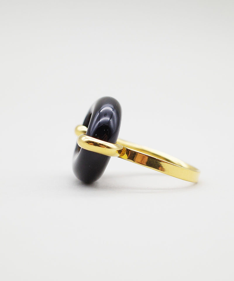 【CLED / クレッド】IN THE LOOP Ring / リング / 14K Gold Filled×Black Basalt
