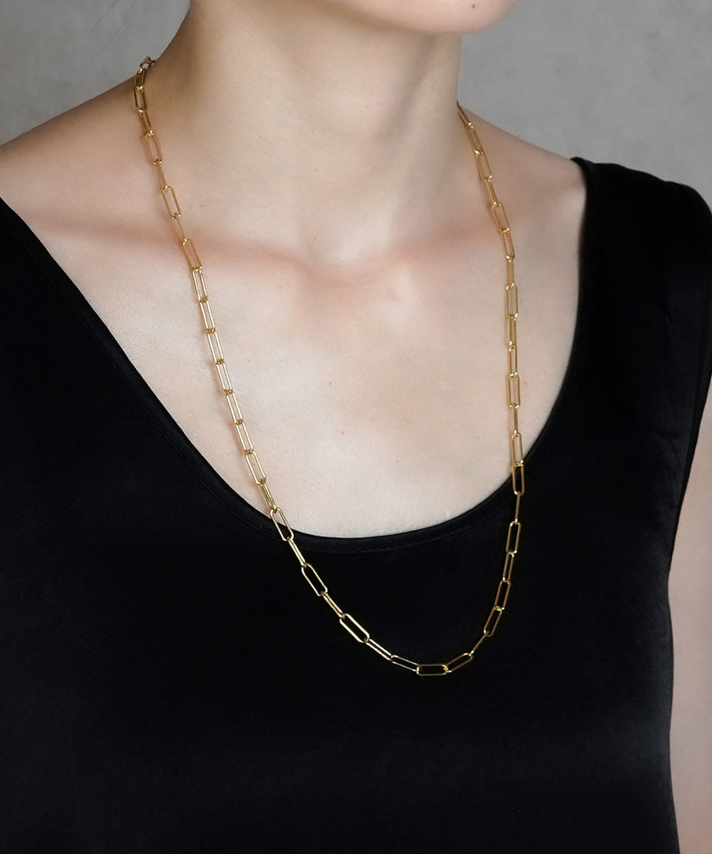 【ISOLATION / アイソレーション】SV925 Rectangle Chain Long Necklace (60cm) / ISN-0102G