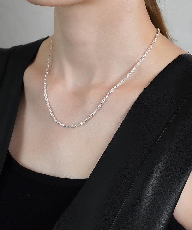 【ISOLATION / アイソレーション】SV925 Twist Mix Chain Necklace (43cm) / ILN-0124