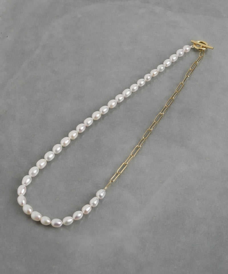 【ISOLATION / アイソレーション】〈UNISEX〉Baroque Pearl Chain Necklace (53cm) / ISN-0121