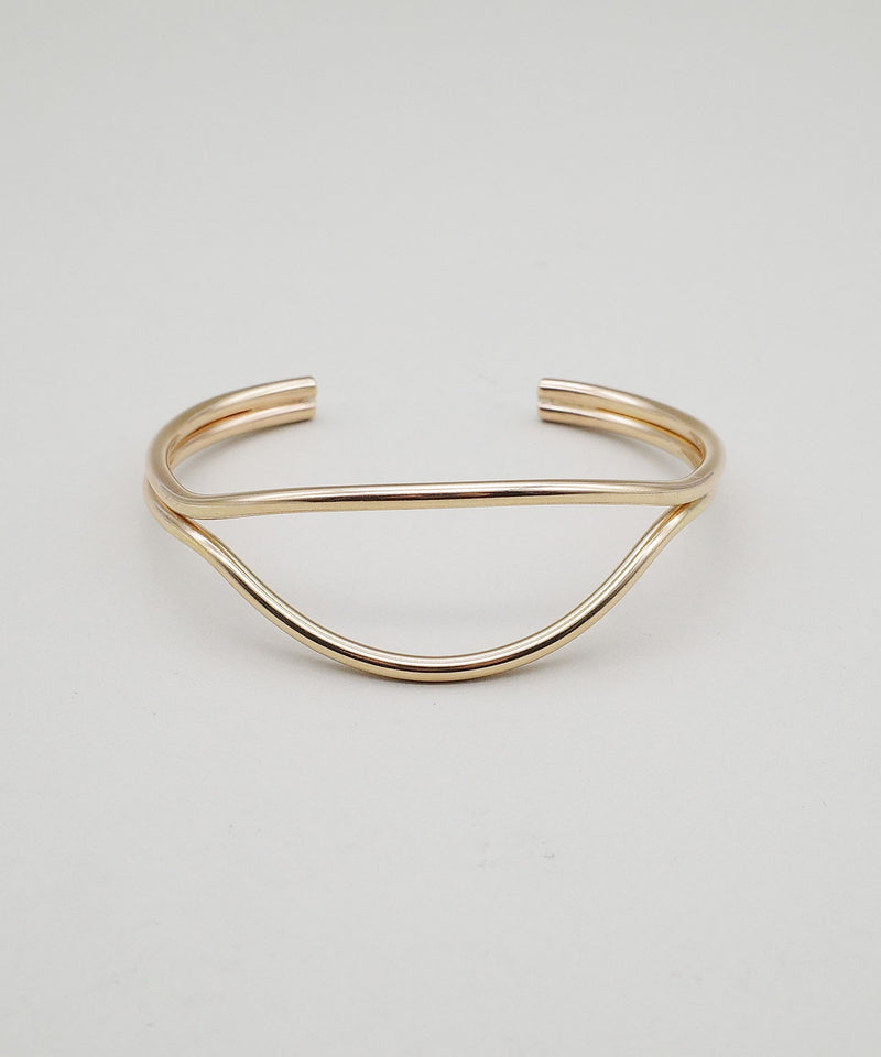 高品質正規品 バングル 14kゴールドフィルド / DOUBLE INDENTED CUFF