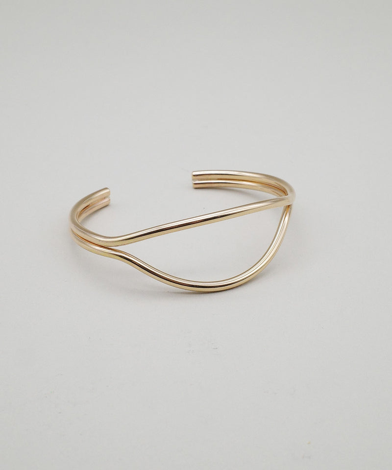 高品質正規品 バングル 14kゴールドフィルド / DOUBLE INDENTED CUFF